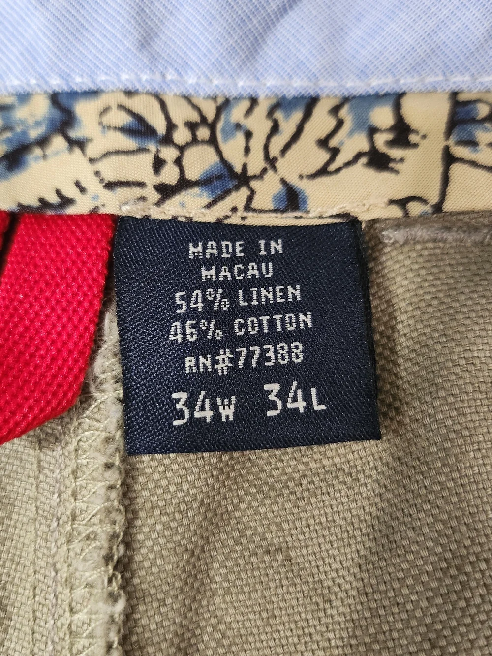 J. Crew Linen /Cotton Men's Khaki Beige Chinos